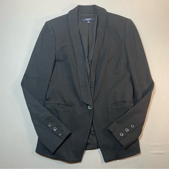 Madewell Duskfall Drape Black One Button Blazer Jacket - Womens 6 - Picture 2 of 16